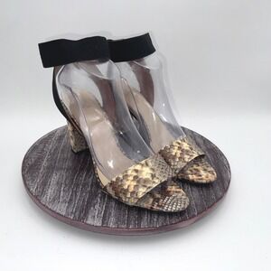 Vince Camuto Heels Womens 9 Forla Snake Block Heel Sandals Ankle Strap Shoes